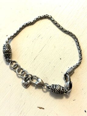 Brighton Barrel Slide Charm Bracelet silver-plated woven chain